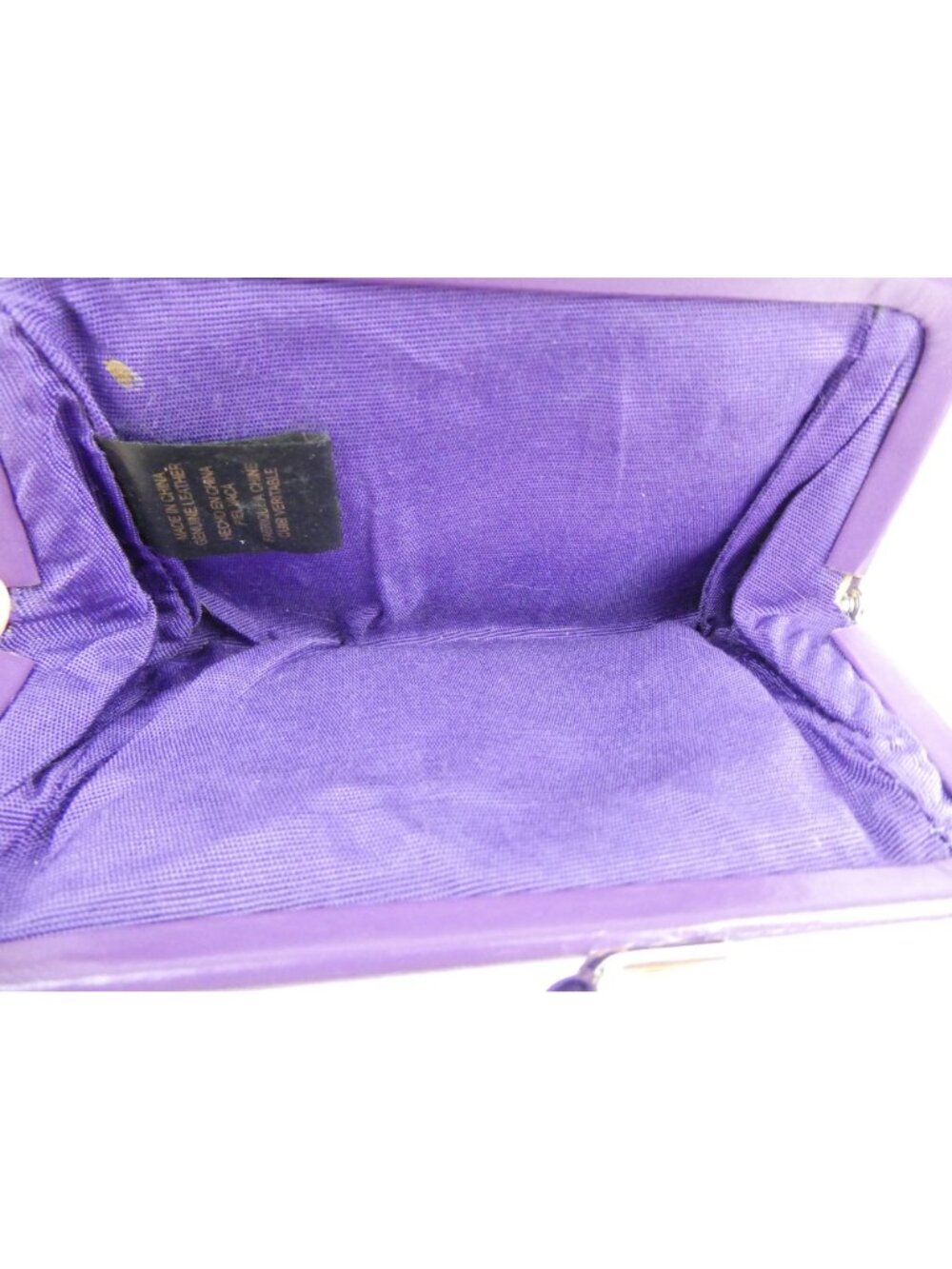 Fossil Purple Leather Kiss Lock Coin Purse - Picture 7 of 14